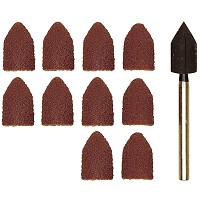 Proxxon schuurhulzen driehoek met houder, 10 stuks