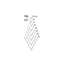 Pfeil 12L-4 lang gekropte guts, 60º V-vorm snede 4 mm