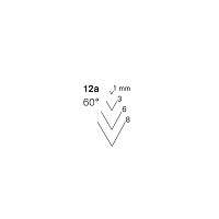 Pfeil 12a-1 kort gekropte guts, 60º V-vorm snede 1 mm