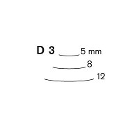Pfeil D 3-12 rechte guts, licht gebogen snede 12 mm
