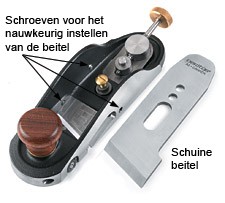 Veritas schaafbeitel voor schuine blokschaaf links model 163 mm