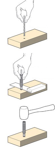 Veritas vierkante gaten slaghulpstuk 1/4″ (6,4 mm)