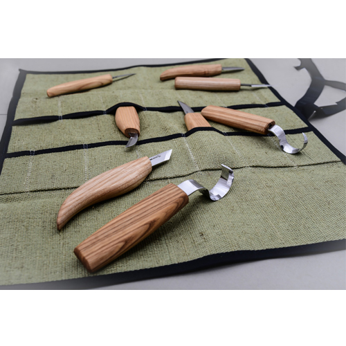 BeaverCraft S08 houtsnijset inclusief wetpasta, strop en canvas foudraal 8-delig