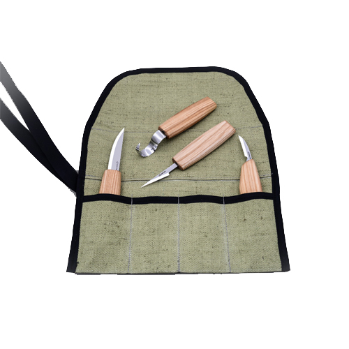 BeaverCraft S09 houtsnijset inclusief canvas foudraal 4-delig
