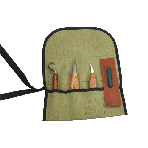 BeaverCraft S17 uitgebreide houtsnijset inclusief canvas foudraal, strop en wetpasta 3-delig