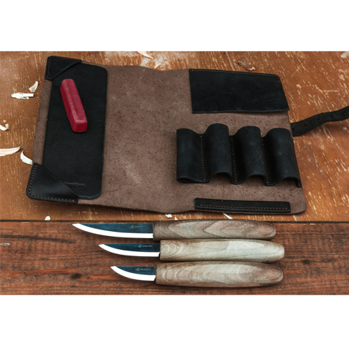 BeaverCraft Limited Edition S19x snijset inclusief lederen foudraal, strop en wetpasta 3-delig