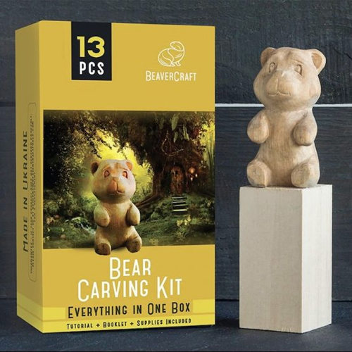 BeaverCraft houtsnijset beer