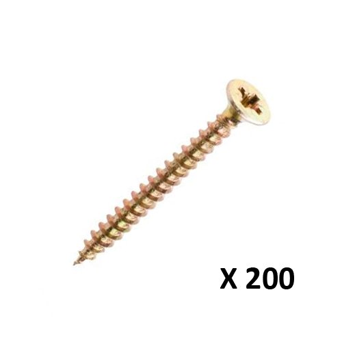 Spaanplaatschroef geel VZ platkop voldraad PZ1 Ø 3,0 x 20 mm