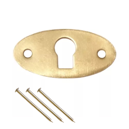 Sleutelplaatje ovaal messing 24 x 12 mm