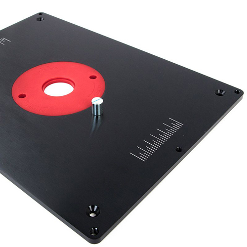 Freestafel inlegplaat 230 x 305 mm aluminium inclusief 3 freesringen