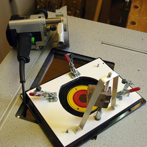 Freestafel inlegplaat 230 x 305 mm aluminium inclusief 3 freesringen