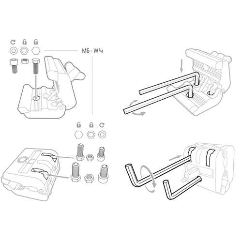Piher dubbele Multiclamp 18 - 48 mm voor de Multiprop