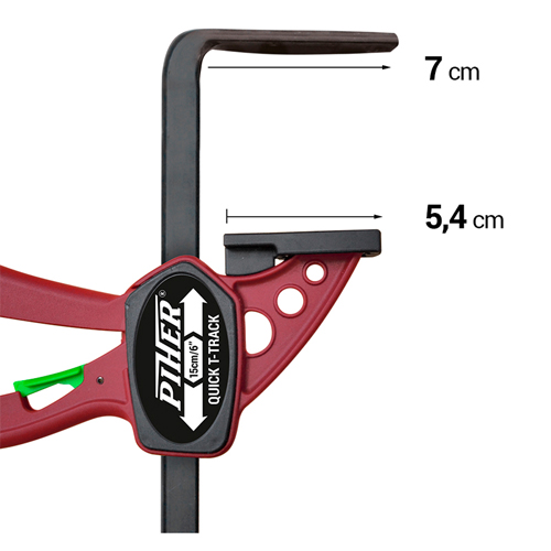 Piher T-track Quick snellijmklem 220 mm