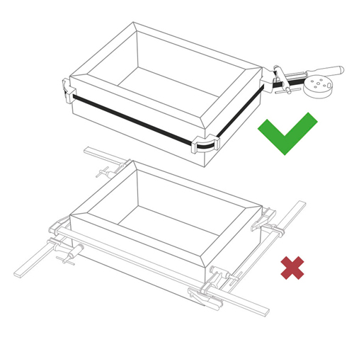 Piher staalbandklem A 500 cm rechthoekig