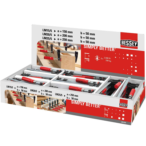 Bessey complete lijmtang box LM15-5/LM20-5/LM25-5 64-delig