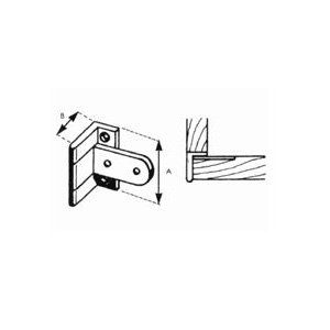 Meubelscharnier messing dubbel gekropt 40 x 20 mm