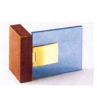 Opbouw meubelscharnier voor glasdeuren matnikkel 28 x 40 mm