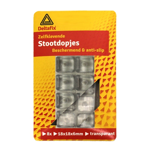 Stootdopjes transparant 18 mm, 8 stuks