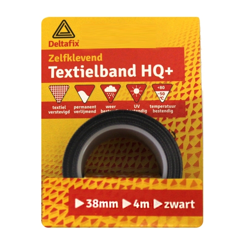Textielband HQ+ 38 mm zwart