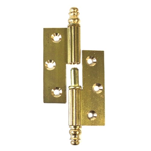 Meubelpaumelle messing ongelakt 50 x 40 mm met vaasknop links