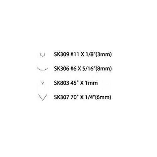 Flexcut SK130 losse lemmets set voor linoleum 4 delig
