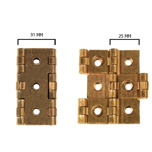 Kamerschermscharnier - dubbel vouw 50 x 30 mm vermessingd