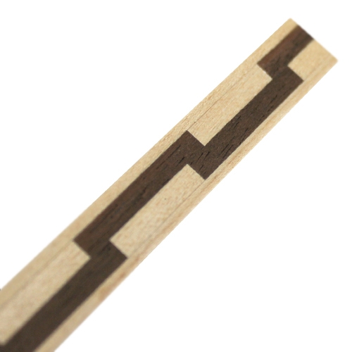 Inleglijst fineer slinger hoekig donker op licht, 10 x 1000 mm