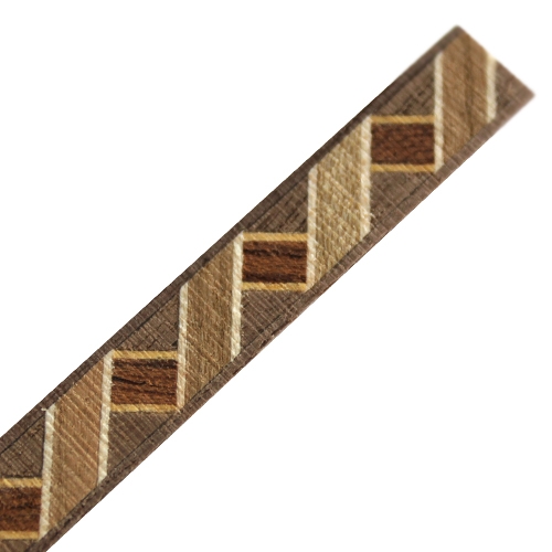 Inleglijst fineer zigzag licht- en donkerbruin, 8 x 1000 mm