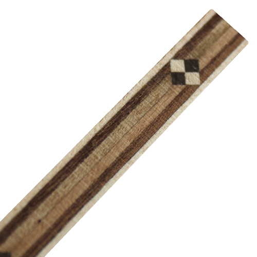 Inleglijst fineer bruin met klein schaakpatroon, 8 x 1000 mm