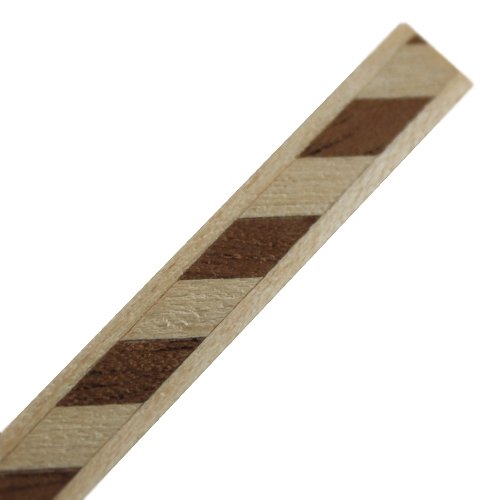 Inleglijst fineer schuin licht- en donkerbruin, 7 x 1000 mm