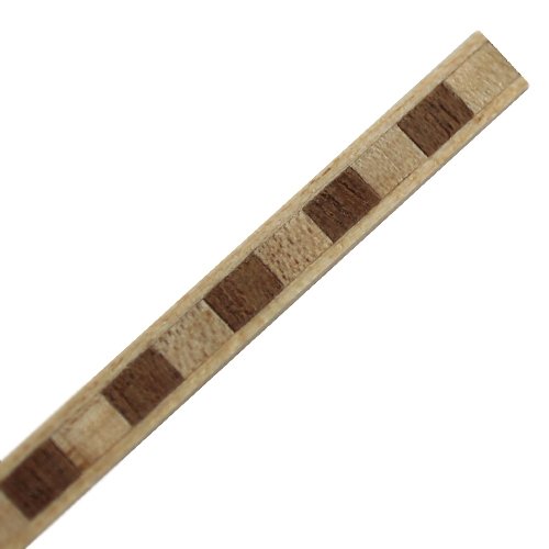Inleglijst fineer licht en bruine blokjes, 5 x 1000 mm