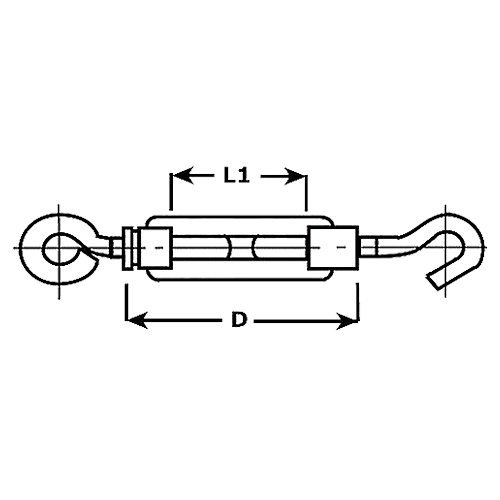 Spanschroef haak-oog 8 x 70 mm