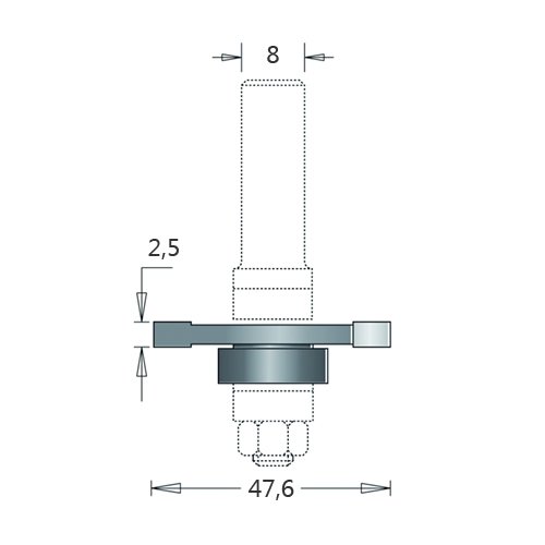 Hm 109 schijffrees Ø 47,6 x 2,5 mm (asgat 8 mm)