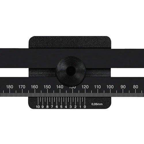 Afschrijfliniaal 250 mm zwart gehard aluminium