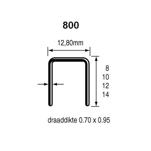 Dutack dundraad nieten serie 800, 10 mm, 10.000 stuks