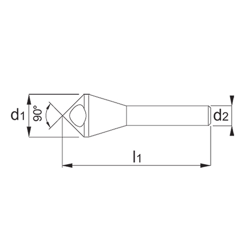 HSS-E verzinkboor schuin gat 90° Ø 5 mm