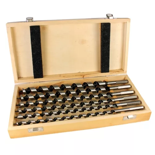 Bohrcraft slangenborenset 320 mm met 6-kant schacht in houten kist, 6-delig
