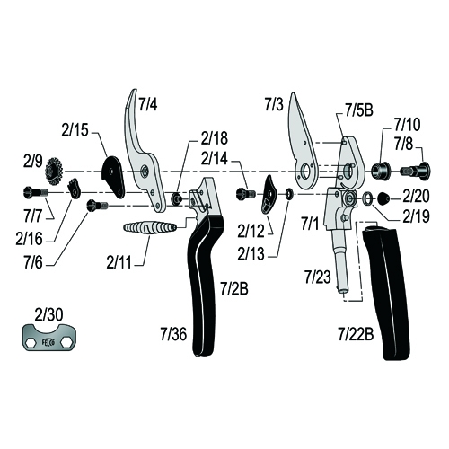 Felco #7 snoeischaar 210 mm met rolheft