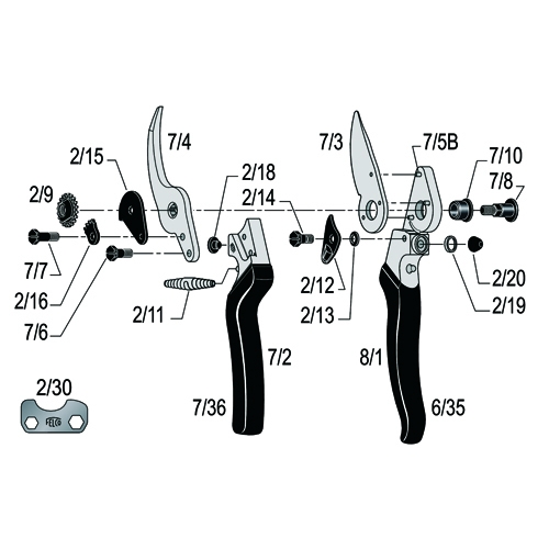 Felco #8 snoeischaar 210 mm rechtshandig
