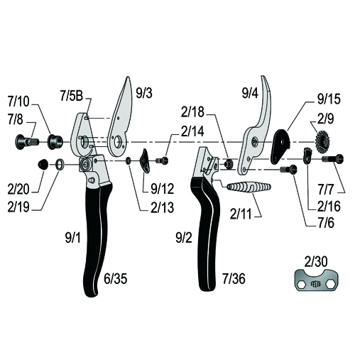 Felco #9 snoeischaar 210 mm linkshandig