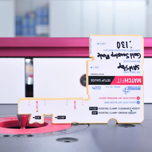 MicroJig Matchfit Setup Gauge instelhulpstuk voor Dado Stop