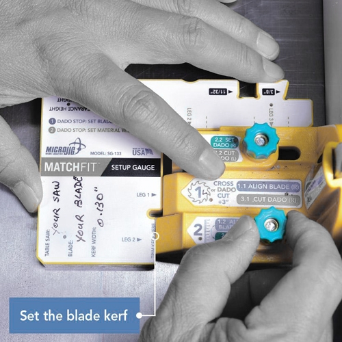 MicroJig Matchfit Setup Gauge instelhulpstuk voor Dado Stop