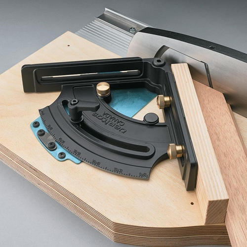 Veritas 'Shooting Board' met verstekgeleider en track 600 mm rechts