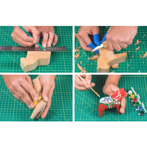 BeaverCraft houtsnijset paard