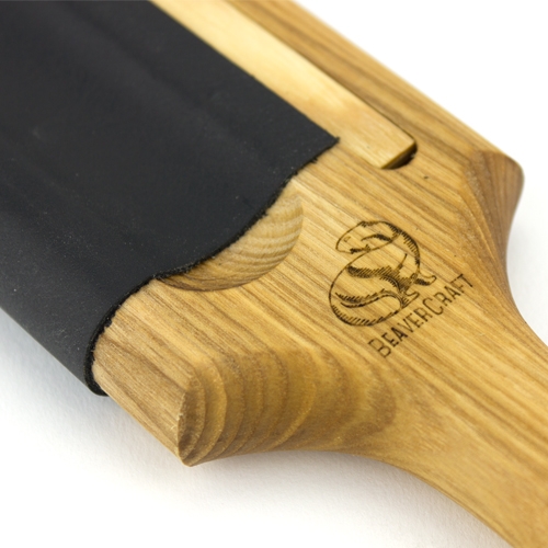BeaverCraft LS5 lederen strop met schuurpapier 70 x 170 mm voor lepelmessen en gutsen