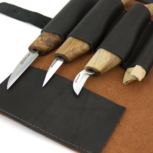 BeaverCraft Limited Edition houtsnijset inclusief strop, wetpasta en lederen foudraal 3-delig