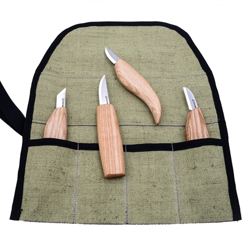 BeaverCraft houtsnijset inclusief canvas foudraal 4-delig