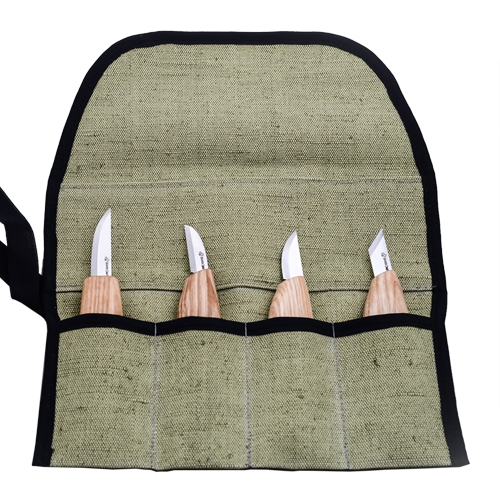 BeaverCraft houtsnijset inclusief canvas foudraal 4-delig