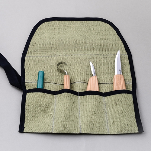 BeaverCraft houtsnijset voor lepelsnijden inclusief wetpasta, strop en canvas foudraal 3-delig