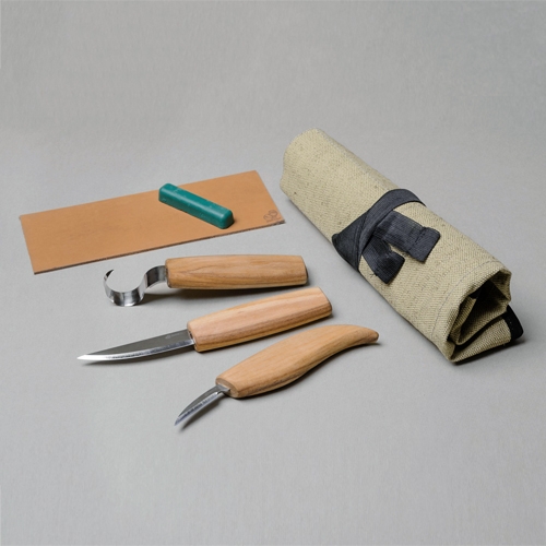 BeaverCraft houtsnijset voor lepelsnijden inclusief wetpasta, strop en canvas foudraal 3-delig